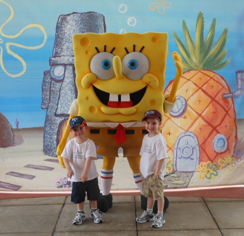 Meeting Sponge Bob. 
Be Helpful for a family of a sick child.